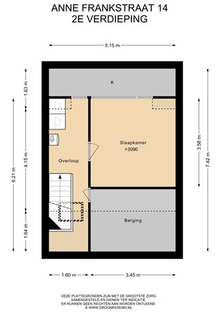 Floorplan - Anne Frankstraat 14, 1433 PL Kudelstaart